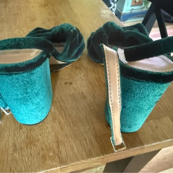 J. Crew Teal Velvet Women's Heels - Picture 5 of 6
